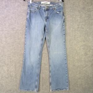 Vintage Jeans Womens 6 Regular Blue Flare Stretch Denim Y2K 2000s Medium Wash